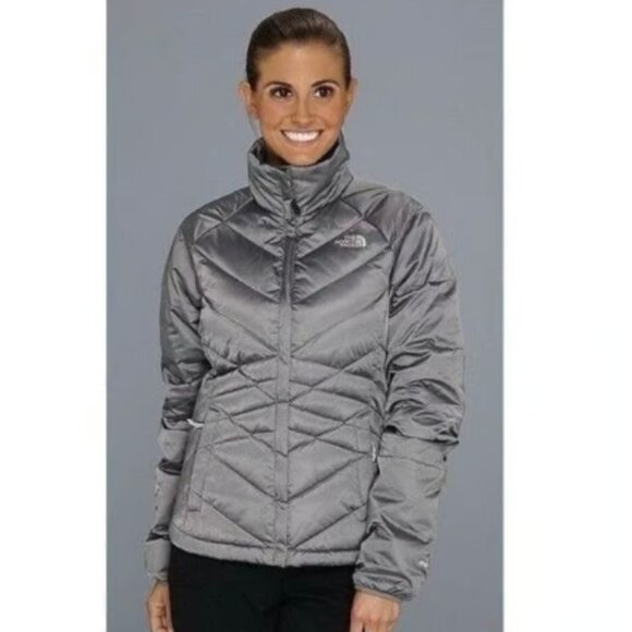 The North Face | 550 Aconcagua Down Jacket Metallic Silver | Size Medium Women's - Picture 2 of 12